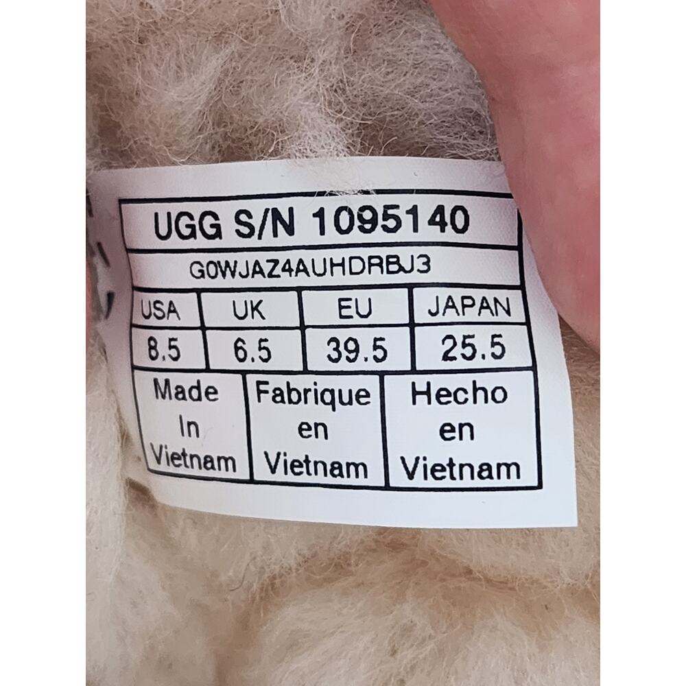 NEW UGG Ingalls Sand Beige Waterproof Leather Fur Bow Snow Boots Size 8.5 Womens - Picture 9 of 12